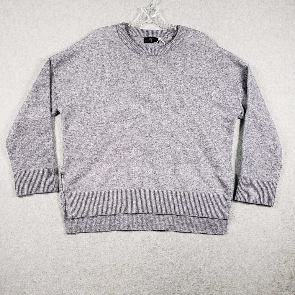 Tahari Womens Sweater Pullover‎ L Gray Knit Crewneck Long Sleeve Casual RN 93178